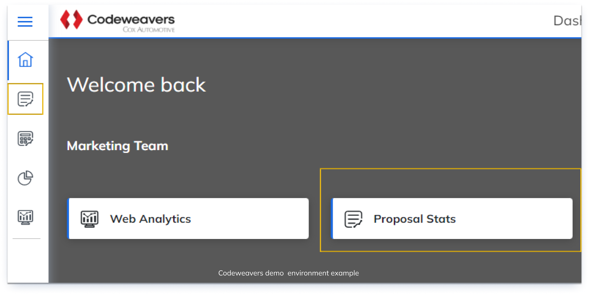 3 proposal statistics codeweavers help desk